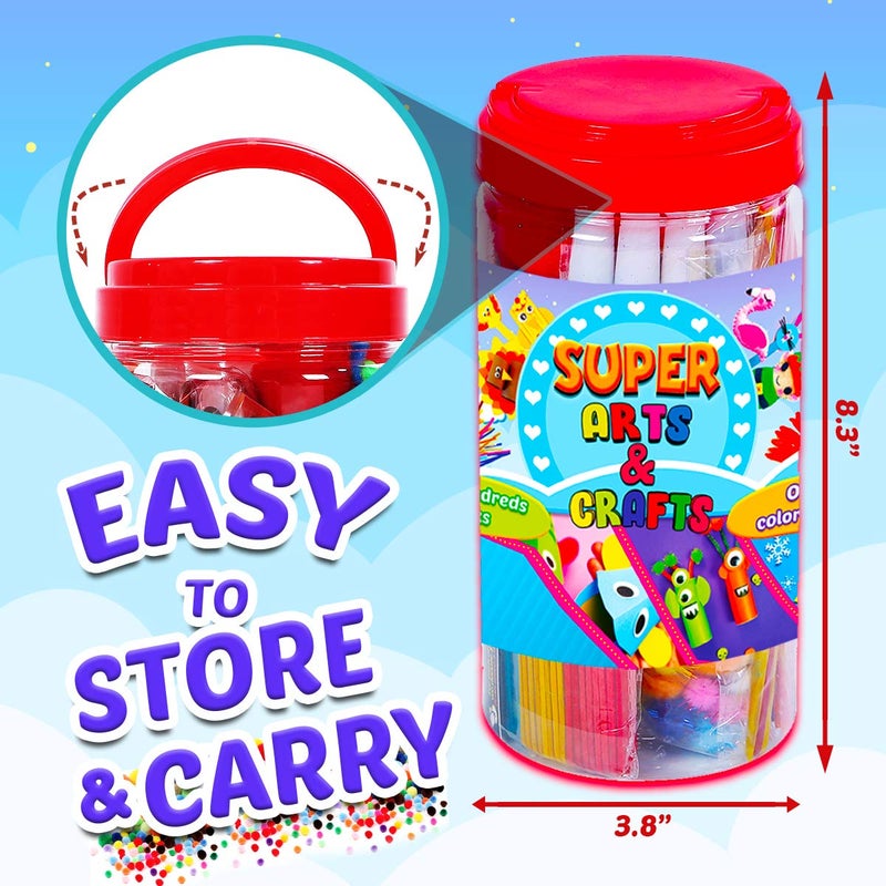 Goody King Arts and Crafts Supplies for Kids - Craft Art Supply Jar Kit for Student Age 4 5 6 7 8 9 10 Year Old Crafting Activity - Collage Arts Set for Toddlers Preschool DIY Classroom Home Project - Image 5
